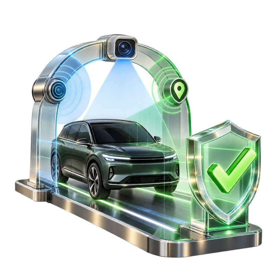 Three-dimensional rendering of sensors verifying a vehicle maneuver